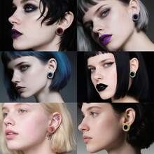 2PCS Hot 8-19MM Two-Color Stainless Steel Horn Fit Body Ear Tunnels Piercing Body Jewelry Stretcher Studs Unisex New Hypoallergenic Jewelry Women Gift