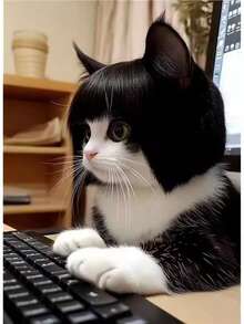 可调节宠物服装假发 - 耐热直发，适合万圣节、派对和摄影道具，黑白设计，节日宠物装扮 | 可爱宠物假发 | 耐热假发，假发配件