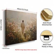 1pc Framed/Unframed Jesus Leaves The 99 Poster Good Shepherd Floral Christian Religious Wall Art Canvas Print Minimalist The Lost Sheep Faith Art Aesthetic Decor Painting For Apartment,Living Room,Bedroom,Modern Home Decoration - Multicolor - View 7