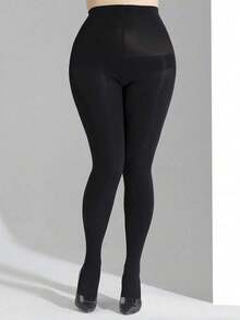 A Pair Of Ladies Plus Size Skin Pantyhose, Black Tights, Suitable Everyday Use., Cozy - 黑色 - 查看 2