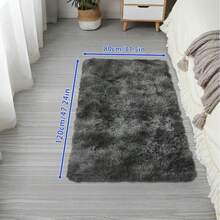 1 Piece Fluffy Plush Bedroom Living Room Area Rug Super Soft Fuzzy Tie-Dyed Plush Floor Mat Lightweight Long-Pile Carpet Modern Home Decor