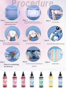 12 Color Liquid Tie-Dye Pigment Set, Dyeing Pigment Combination Handmade Tie-Dye Set ,DIY Pigment Plant Cold Dye Creative Gift For Elementary School Handicraft Class, Handmade Tie-Dye Set, Cultivate 's Practical Ability - Multicolor - View 7