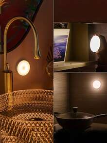 1pc LED Wireless Motion Sensor Wall Light, Rechargeable Night Light, Auto On/Off For Kitchen, Bedroom, Living Room, Corridor, Bathroom, Room Decor, Christmas Lights, Lamp Shade, Bedroom Decor, Christmas Decorations, Living Room, Projector, Bedroom Wall Lamp, Lighting, LED Lights, Fairy Lights, Christmas Gift, Home Decor, Christmas - Sensor Night Light - View 6