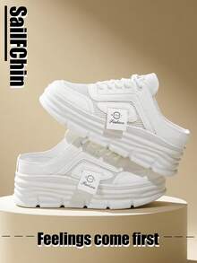 2025 Spring/Summer New Women's Casual Shoes With Women's Platform Soles Shoes, White Shoes, Comfortable Sports Shoes , Party Shoes, For Cropped Women's Sporty Style