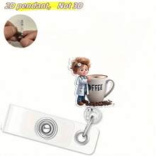 مشبك بطاقة هوية طبية مسطح 2D قطعة واحدة جميلة مع بكرة شارة قابلة للسحب وسلسلة قابلة للفصل - حامل بطاقة هوية ممرضة متين مع شخصية طبيب/ممرضة مبتسمة، حلقة سماعة طبية وعرض تأمين صحي - متوافق مع ملابس المستشفى والملابس الرسمية - مناسب للطلاب الطبيين والممرضات الممارسات - تصميم مسطح 2D مع آلية قابلة للسحب ومشبك بطاقة آمن - إكسسوار عصري وعملي