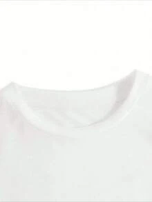 Women's Casual T-Shirt With Retro Fishing Print Pattern, Summer 1PCS 100% Cotton Fish Print Round Neck Shorts - 白色 - 查看 3