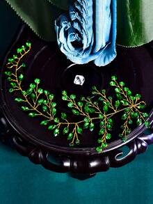 1pc Elegant Handmade Crystal Waist Belt, Suitable For Wedding Dress, Evening Gown, Autumn Outfit - Mint Green - View 6