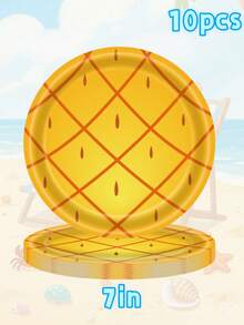 81 piezas Conjunto desechable de vajilla temática de SpongeBob SquarePants y Squidward Tentacles para fiesta de cumpleaños, platos de postre de 7 pulgadas, adecuado para camping, picnic, barbacoa en el patio, boda, Navidad, suministros para fiestas de cumpleaños - Multicolor - Ver 13