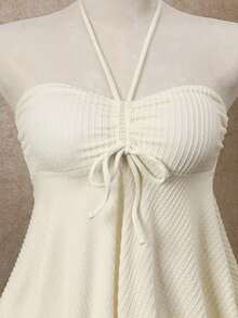 Bellisia 夏季海滩女士纯色露背和细肩带比基尼上衣，2 种穿着风格，适合婚礼