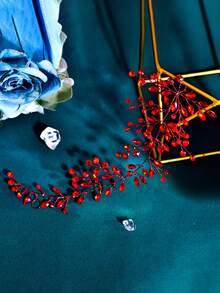 1 pieza Diadema nupcial minimalista hecha a mano con rhinestones, tocado de dama de honor, accesorio para el cabello para fiesta/boda, decoración para el peinado de mujer, regalo de vacaciones para el Día de San Valentín