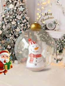 1 Stück aufblasbarer Weihnachtsdekorations-Ball, PVC Weihnachtsaufblasbarer Ball mit Weihnachtsmann, Schneemann, Schneeflocken Design, Weihnachts-Gartendekoration Ballon, fröhliche Weihnachtsdekoration, Weihnachtsschmuck, Weihnachtsdekoration für Zuhause, Weihnachtsanhänger, Hängende Ornamente, Heimdekoration, Außendekoration, Gartendekoration