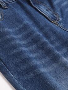 Teenage Boys' Casual Fashion Multi-Craft Blue Denim Jeans - Blue - View 4