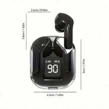The Latest Headphones For 2025, In Ear Headphones - Compact And Portable Design,  Earbuds Wireless Sport Gaming Headsets Noise Reduction Earbuds Mic Headphones With LED Display Earphones Hifi Transparent Sport Earphones TWS Wireless Earphones Noise Cancellation All Handphones Universal New Wireless Headset Space Capsule Digital Display Transparent Shell Sports Wireless Headset Wireless Sports Game Earbuds, TWS Mini Wireless Headphones, Transparent Case, Low-Latency, Noise Reduction, Voice Call, USB Charging, Anime Themed, For Gaming, Adult Use - Random Color-1pc - View 2