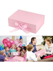 1 صندوق هدايا قابل للطي أحادي اللون، صندوق تغليف، صندوق هدايا عيد، هدية متعددة الاستخدامات للعائلة والأصدقاء