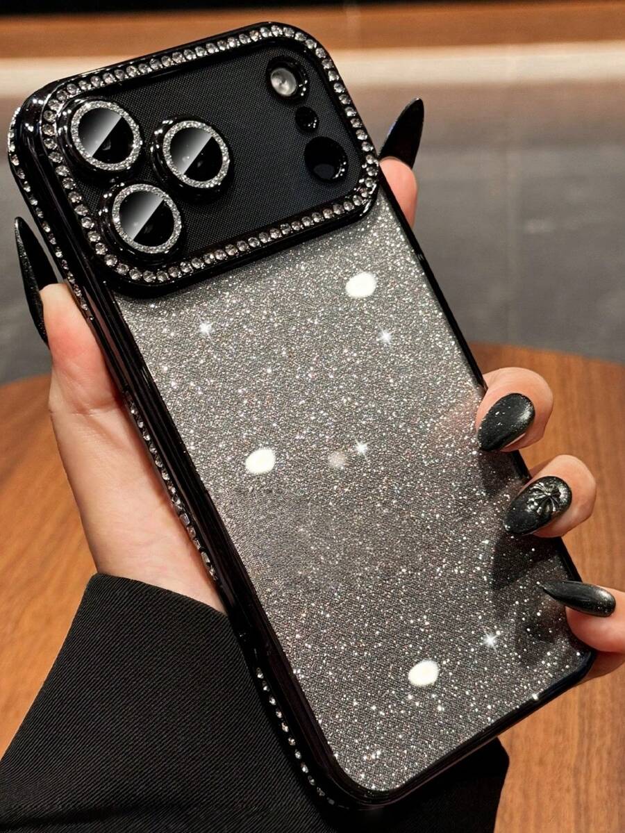 1 件奢华闪亮钻石亮片电镀透明手机壳适用于 17 AIR 16 15 14 13 12 11 Pro Max Plus 柔软硅胶后盖