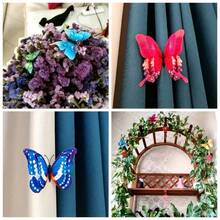 24 Stücke 3D realistisch Plastik Schmetterlinge Dekorative Stecknadeln, geeignet für Vorhänge, Fensterbildschirme, Kleidung, Heimdekoration, Raumdekoration, Feiertags- und Hochzeitsdekoration, Gartendekoration, Fotografie-Requisiten, Partyzubehör, leichte Ornamente, Hängedekoration