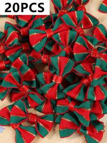 20/40 lazos rojos de Navidad, decoraciones DIY de corona de Navidad, adornos de árbol de Navidad, regalos, escena, vacaciones, habitación, hogar, oficina, decoraciones para fiestas temáticas, manualidades y suministros de costura