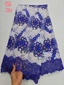 2026 Latest Lace Fabric African Gauze High Quality Nigerian Luxury Lace Fabric Gauze Two-Color French Mesh Milk Lace Fabric Suitable For Wedding Party Dance Fabric 1yards /5yard