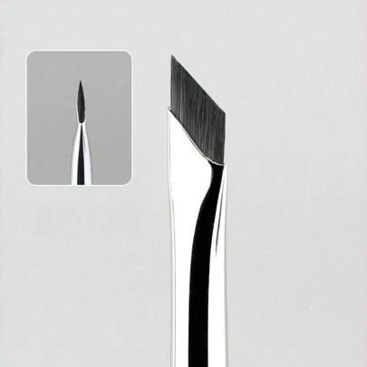 新款单头镰刀形木柄斜角眼线刷，眼影轮廓刷，眼部细节化妆刷，适合女性和女孩化妆、补妆、眉刷、眼影刷，化妆刷，赠品