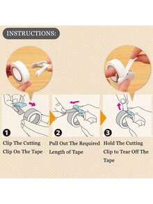 3pcs Mini Washi Tape Cutter Clip Set, 48mm Mini Portable Hand-Tearable Tape Dispenser, Cute Clip For Home, Office & School Use