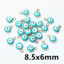 20pcs 8.5x6mm Enamel Evil Eyes Ball/Heart Charms Pendant Stainless Steel Small DIY Jewelry Making Accessories Findings - Evil Ball Charms - View 12