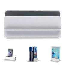 Vertical Desktop Notebook Holder, Space-Saving Adjustable Standing Dock For Laptop Ergonomic Organization - Silver - View 2