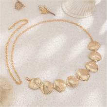 Summer Big Shell Waist Chain Belt Festival Rave Waist Body Chain Long Metal Link Belly Chain Belt Beach Body Jewelry For Women - 金色 - 查看 5