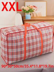 Extra Large Storage Bags, Tote Moving Luggage Bag, Large Capacity Waterproof Clothing Storage Bags For Travelling College Carrying, Dorm Room Essentials Moving Supplies, Grid Pattern Waterproof Handheld Ultra-Large Capacity Storage Bag For Bedding, Moving Box Thickened Waterproof Luggage Bag, Waterproof Grid Printed Storage Bag, Clothes, Moving And Packing, Back-To-School Essentials, Back To School Luggage Organizer For Students - Multicolor - View 20