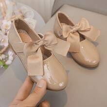Zapatos de charol tipo Mary Jane con moño, para uso diario de niñas - Beis - Ver 12