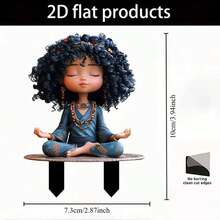 [Holiday Cheer]  Meditation Girl Acrylic Garden  - Tranquil Yard And Bonsai Decor, Ideal Christmas Gift, No Power Needed, Freestanding Design, Outdoor Christmas Decorations For Yard, Best For Christmas