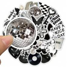 30 piezas de pegatinas de estado de ánimo en blanco y negro para equipaje, motocicleta, cuaderno, teléfono móvil, decoración DIY, al por mayor - Blanco y Negro - Ver 1