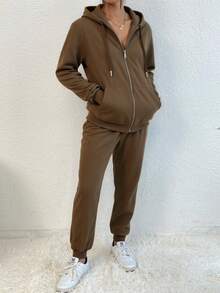Women Two-Piece Outfits - Brown - View 4