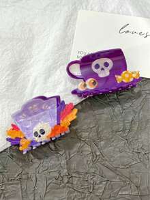 1pc Acrylic Halloween Themed Claw Hair Clip, Suitable For Decorating Hair On The Back Of The Head, Hair Accessory For Party And Street Wear Winter Hair Clutch Elegant Claw Clips