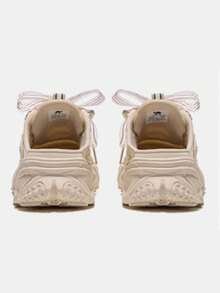 CAMEL CROWN 女士休闲轻便增高厚底透气防滑半拖鞋 - 淺米白/黃橙 - 查看 4