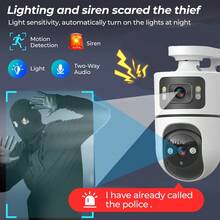 1 Packung/2 Packungen 2K Outdoor PTZ Drahtlose IP-Kamera 2,4 GHz WLAN Dual-Linse Dual-Bildschirm Kamera Auto-Tracking Babyüberwachung, Sicherheitskamera mit Farbvision bei Nacht, Zwei-Wege-Sprech-Funktion, Auto-Tracking & KI-Bewegungserkennung - perfektes Geschenk