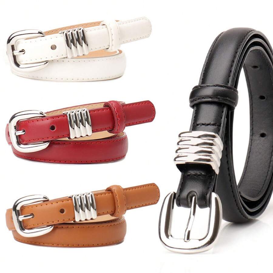 New Luxury High-End Belt For Women Fashion Ancora Red Versatile Jeans Decorative Belt Women's Belt Suitable For Daily Jeans Fashion Accessories - 駝色 - 查看 1