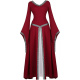 Vestido medieval rojo vino