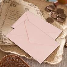 5pcs Vintage Style Burlap Envelopes, Retro Invitation Postcard Sealing Wax Envelopes - 1pc Envelope + 1pc Wax Seal Back To School