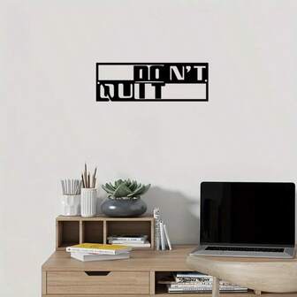 1 st 30 cm x 10 cm metallfontväggdekor "Ge inte upp", metallväggdekoration, kreativ ihålig fontkonst, metallhantverk, julmetallkonst, julmetallväggdekor, alla hjärtans dag-present, julklapp, skulpturväggdekor, hållbar och modern köksdekor, rumsdekor, heminredning, festdekoration