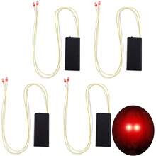 4 Pcs Halloween Glowing LED Light Up Eyes For Mask Cosplay Laser Eyes With Battery Box Battery Not Included Red Light