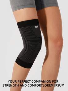 JINGBA SUPPORT 1 件装男女透气弹性护膝 - 压缩护具，适合运动、锻炼和日常使用 - 黑色 - 查看 2