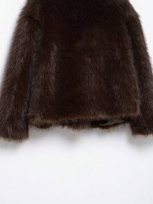 Faux Fur Coat Plush Fluffy Women's Faux Fur Coat Warm Long Sleeve Autumn Winter Faux Fur Coat Women Fur Coats Winter Faux Fur Coat Faux Fur Coats For Women Faux Fur Coat Fluffy Winter - Coffee Brown - View 6