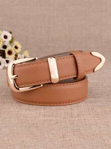 Ladies' Casual Business Retro Versatile Buckle Leather Belt Summer, School Fall, Autumn, Halloween