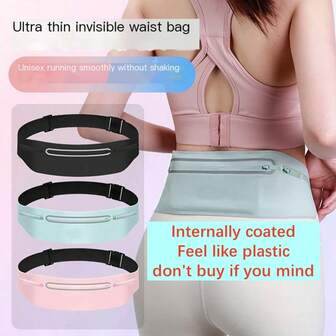 1pc Fashionable Slim Waist Pouch, 3 Pockets Fit 7.5-Inch Phone, Suitable For Running, Outdoor Sports, Cycling, Travel, Unisex, Practical High-End Small Gift Sport Bag For Sports For Fitness For Exercise Travel Bag For Vacation For Women For Men Travel Essential Belt Bag For Hiking