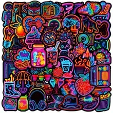 50 piezas Pegatinas neón, pegatinas geniales para portátil, monopatín, diario, cuaderno, computadora, teléfono, taza, guitarra, decoración de equipaje, pegatinas impermeables y coloridas para adolescentes y adultos - Juguetes de Stitch, juguetes de viaje, juguetes de aula Fidget, juguetes de baño mini, papelería navideña, pelota antiestrés, regalos de cumpleaños, regalos de Navidad, regalos de Halloween, regalos de Nochebuena, regalos perfectos, regalos, juguetes, juegos