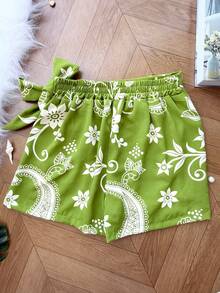 ELLIE Dune Print Set With Cropped Top And Padded Skirt And Lined Shorts - màu xanh lá - Xem 7