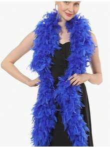 1 pieza Boa de plumas artificiales Chandelle de 2 yardas de largo, bufanda esponjosa natural, accesorio vibrante para fiesta de té, carnaval, fiesta de cumpleaños, boda, decoración, cabina de fotos, disfraz, baile, manualidades DIY