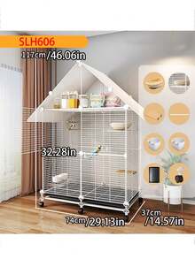 Large Bird Cage, Luxury Villa For Parrots, Macaws, Cockatoos, Finches, With Feeder And Perch