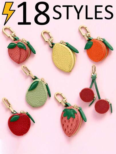 1pc Fruit Pattern Wallet Keychain Fruit Charm Money Pouch Compatible With Air Tag & Wallet Cute Keychain Mini Pouch Wallet Gift For Girl Women For Women Wallet Mini Wallet Purse Wallet Coin Wallet Fall Autumn