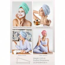 Microfiber Hair Towel, 3 Packs Hair Turbans Wet Hair, Drying Hair Wrap Towels Curly Hair Women Anti Frizz Blue, Pink